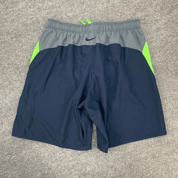 Nike Shorts Mens L Large Navy Colorblock Swimming Water Beach Swim Lined Trunks - Picture 8 of 14
